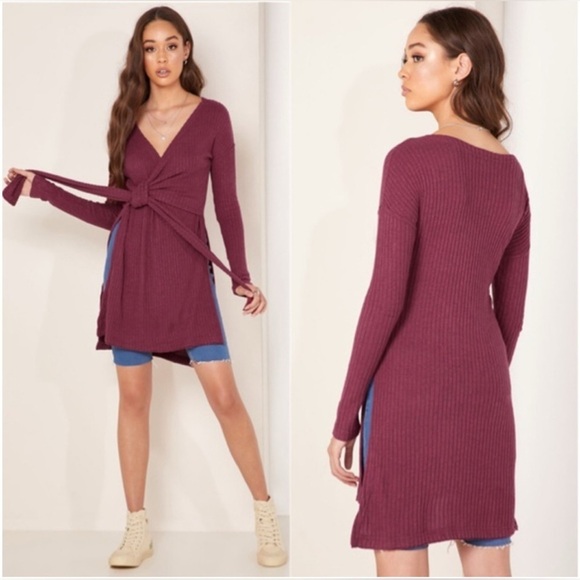 Free People Fall For You Tunic Top Sweet Myrtle - Picture 3 of 14